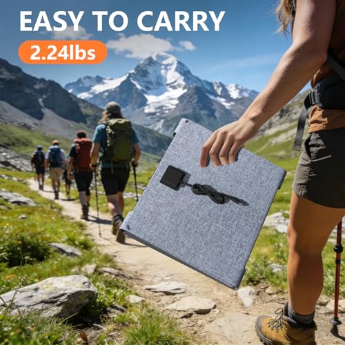 Image of HOWEASY Solar Generator 135W(270W Peak), Portable Power Station with 30W Solar Panel,Power Bank with 110V AC Outlet for Camping, Home, Outdoor Emergency