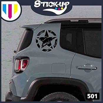 Buon Natale 4x4.1kit Adesivi 2 Pezzi Stella Militare Vintage Fiancata Posteriore 20x20 Cm Fuoristrada 4x4 Fiancate Cofano Jeep Renegade Suzuki Offroad Adesivi Stickers Fiancate Aut Decal Nero Amazon It Auto E Moto