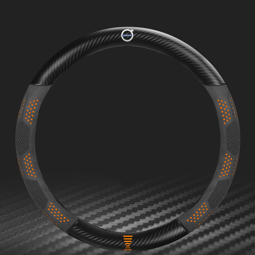 Steering Wheel Cover For VOLVO V50 2004-2015 2016 2017, Breathable Wheel Cover Protector, Anti Slip Car Wheel Cover, Sweat-Absorbing Comfortable Durable For Fit Four Seasons