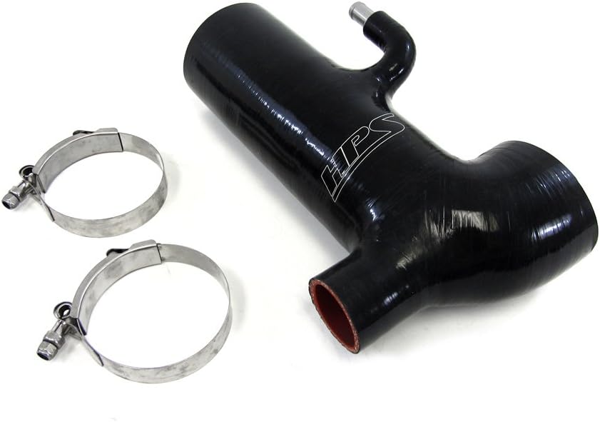 HPS 57-1294-BLK-2 Black Silicone Air Intake Hose (Post MAF Retain Stock Sound Tube)