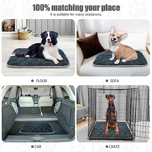 Furrybaby Dog Bed Mat Crate Mat With Anti-Slip Bottom Machine Washable Pet Mattress For Dog Sleeping (S 24X18'', Grey Mat) #TOP5