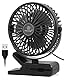 Dreamhigh® Mini USB Ventilator, 360° Drehung Tragbarer Clip Ventilator, 3 Geschwindigkeiten, Leise Tischventilator für den Schreibtisch, Zuhause und Büro, Schwarz（USB-betrieben）