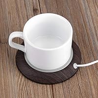 Yosoo usb保温コースター usb カップウォーマー カップ保温 コンパクト マグカップウォーマー 保温器 コーヒー マグカップヒーター コーヒーサーバー ウォーマー 木目調 ホット 保温用 クリスマス 耐熱 マグカップ 友達 親友にプレゼント (濃い色)