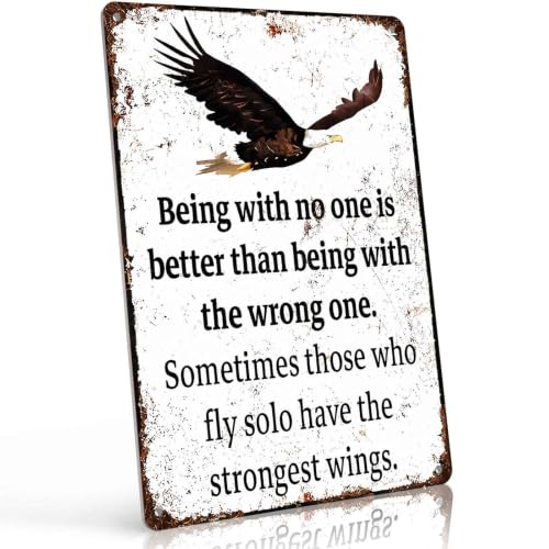 Fly Solo Strongest Wings Eagle Vintage Metal Sign 8 x 12 Inch