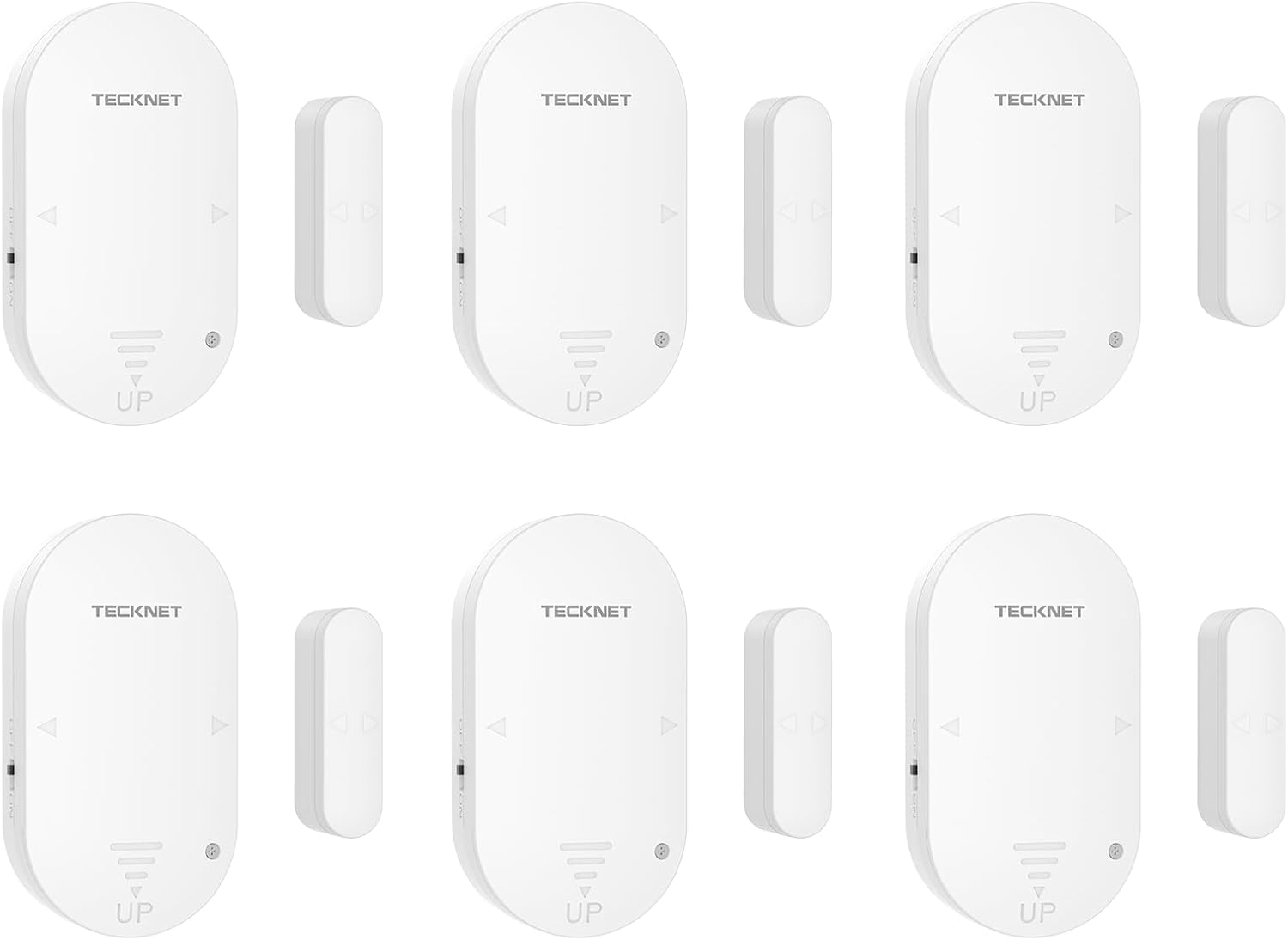 TECKNET Door Window Alarm, Personal Safety Two-Way Door and Window Alarm System, Door Alarms for Kids Safety, 2-in-1 Alarm & Chime, 3-Level Volume Control, Door Alarm for Home Security(6 Pack)