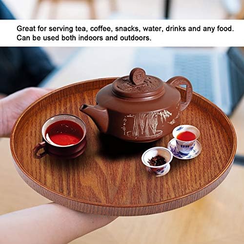 American Solid Wood Tray Round Tea Tray Home Dining Tray Snack Tray