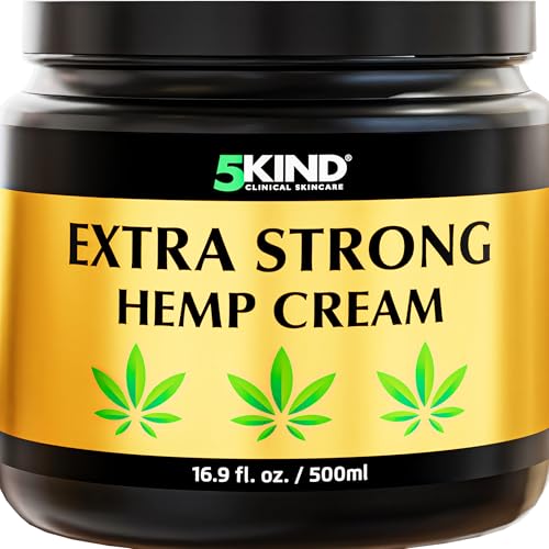5kind Crema de cáñamo extra fuerte 500 ml - Crema de aceite de cañamo y árnica - Crema masaje, espalda, región lumbar, músculos, rodillas, cuello, hombros - Rica en extractos naturales