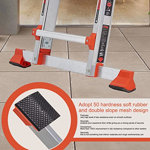 image for LANBITOU Ladder, A Frame 4 Step Ladder Extension, 14 FT Anti-Slip Mult