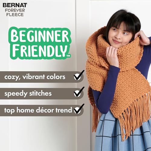 Bernat Forever Fleece Smoke Yarn - 2 Pack of 280g/9.9oz - Polyester - 6 Super Bulky - 194 Yards - Knitting/Crochet - Thumbnail 4