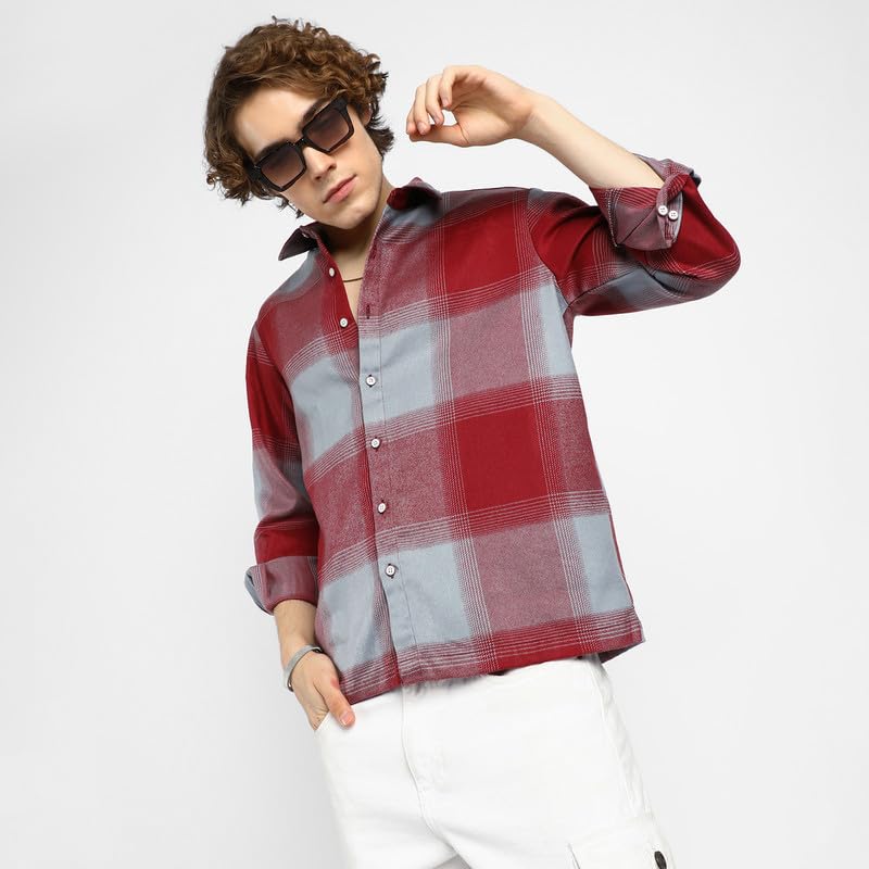 Image of CAHOOT Men's Shacket for Casual Wear | Spread Collar | Long Sleeve | Button Closure | Overshirt /Shacket Crafted with Comfort Fit for Everyday Wear