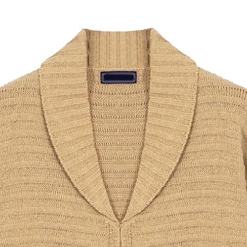 Men's Casual Shawl Collar Long Cardigan Heavyweight Knitted Open Front Sweaters Fashion Cable Knit Cardigans3