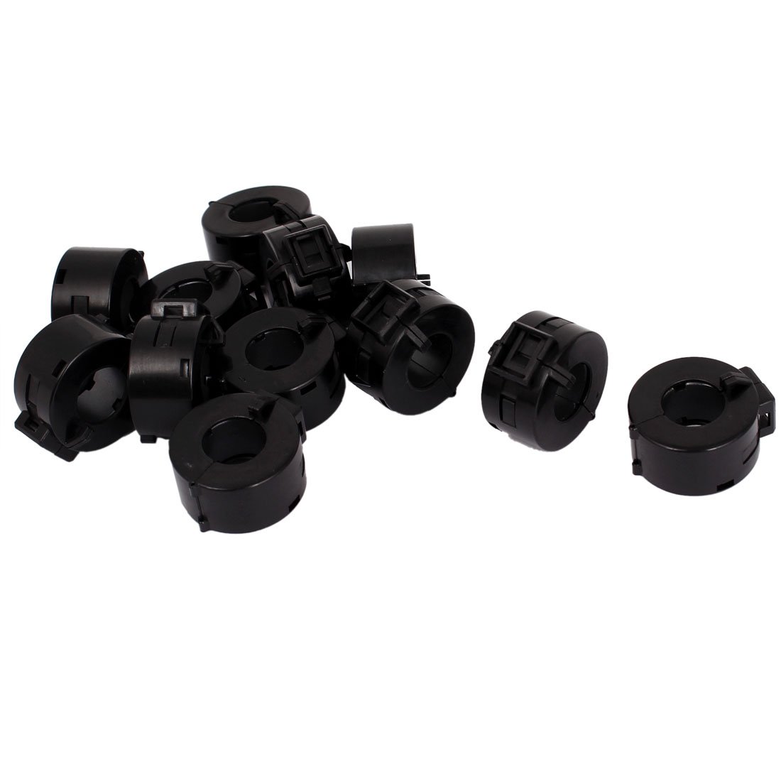 uxcell 12 Piece Black 15 mm Cord Clip On EMI RFI Noise Ferrite Filter