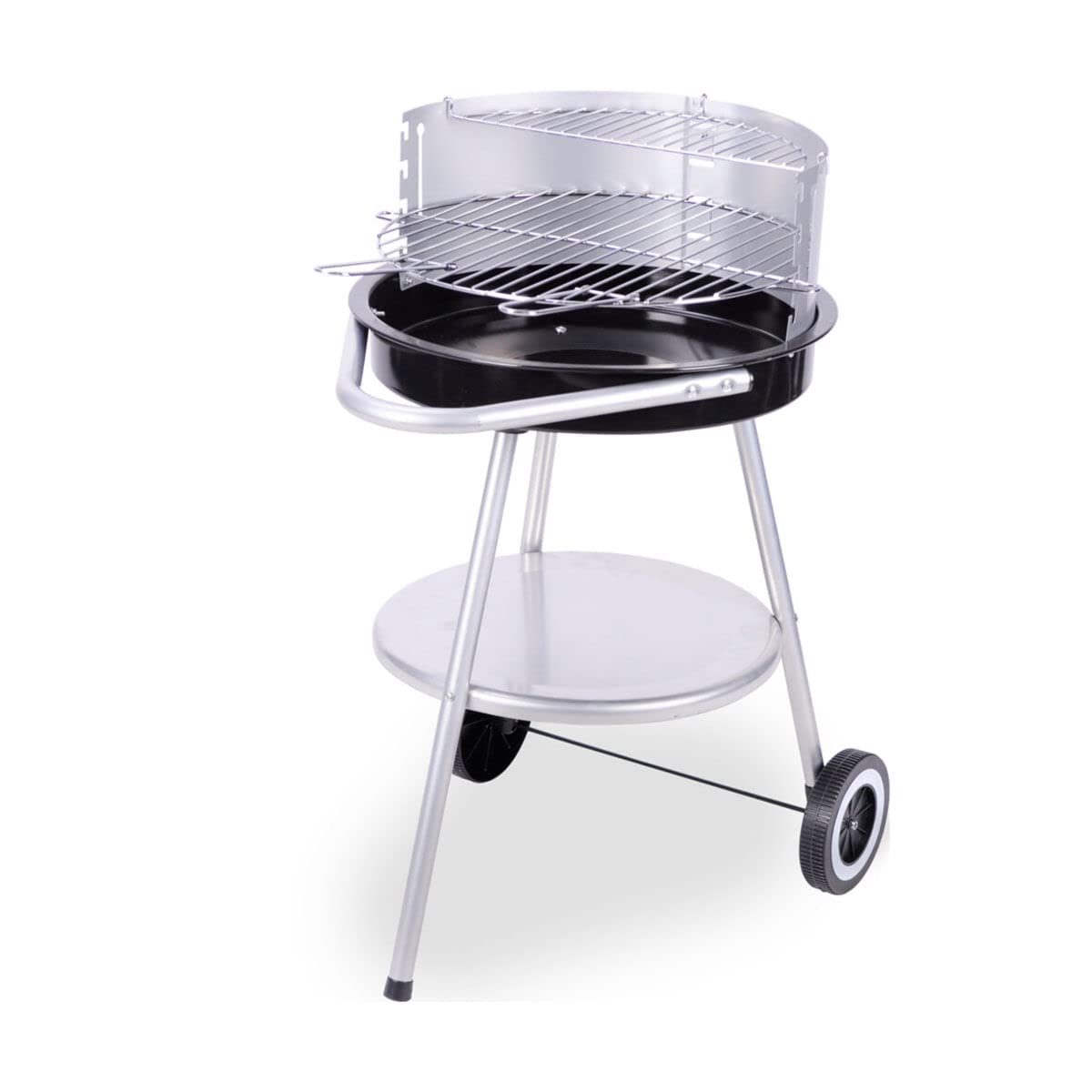 Barbecue sur pied ouvert fini les instabilités avec ce modèle inox noir Ø47 cm