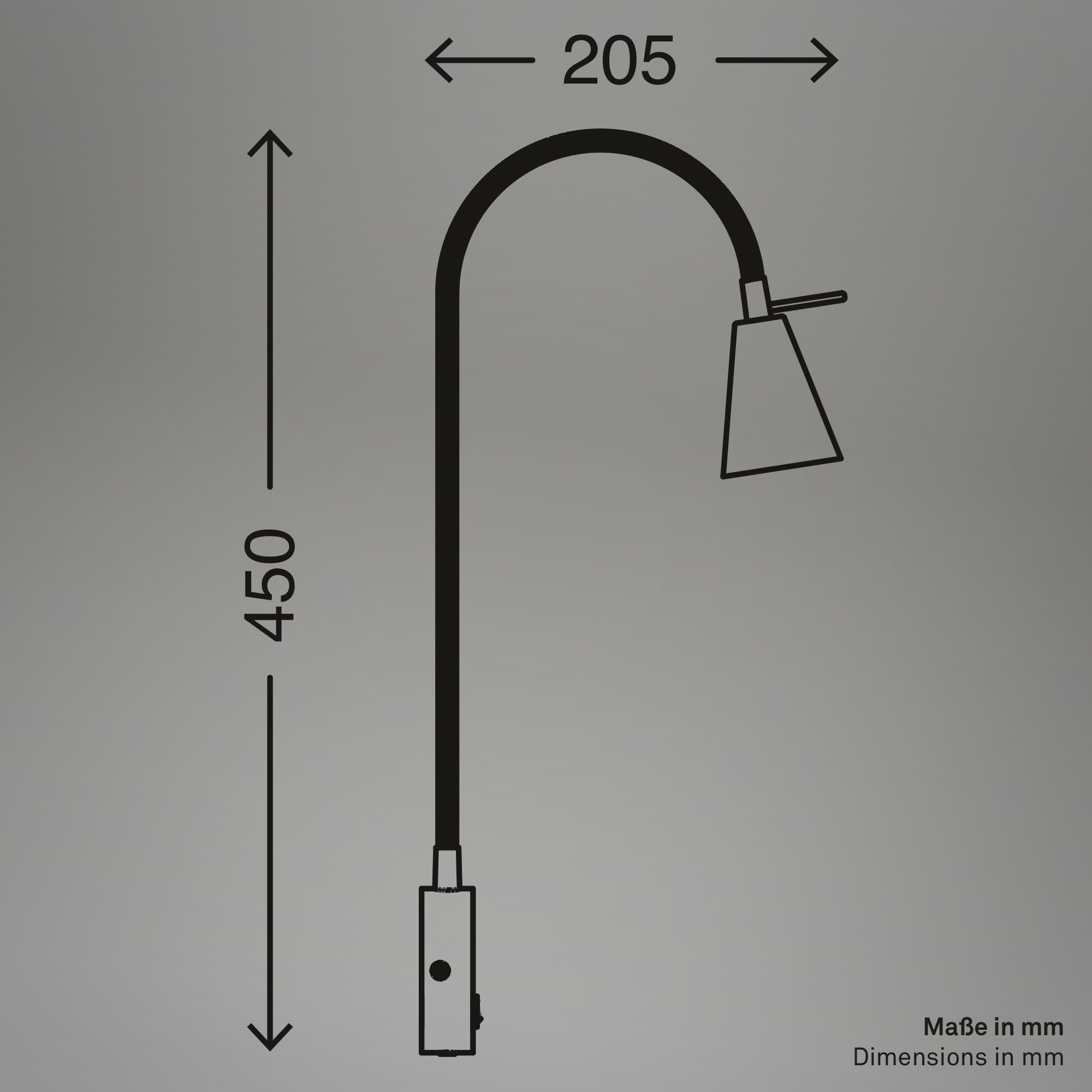 Briloner Leuchten - Lampada da letto a LED,braccio flessibile, incluso interruttore on/off, 4 watt,400 lumen,3.000 Kelvin, metallo,4 W, nichel opaco,450x205 mm (HxA), base: 80 mm (D), testa: 58 mm (D)