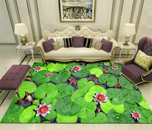 Tapis de decoration rectangulaire grand format 90x150cm vert - 2