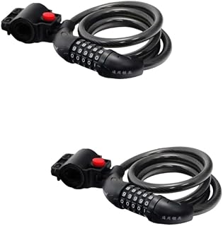 INOOMP 2pcs 5 Combination Bike Lock Bike Cable Lock Chain Lock Bike Combination Lock Password Bicycle Lock Road Vehicles Circle Lock