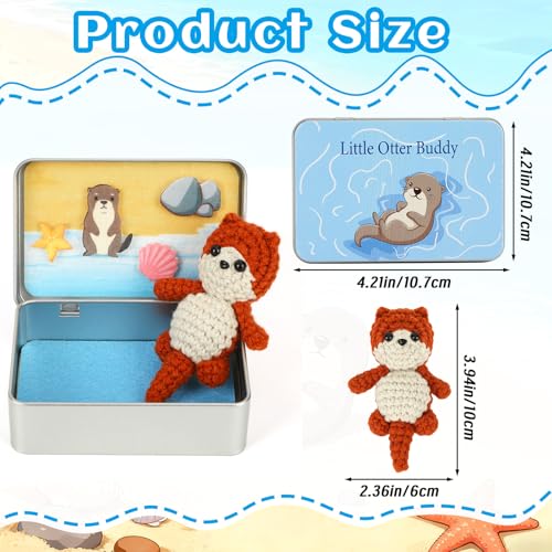 JULEASEL Little Otter Buddy - Knitted Otter Desk Companion Gift - image 3