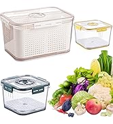 EYSOO Fridge Organizers 3 Pack Food Storage Containers Produce Saver Refrigerator Organizers Food...