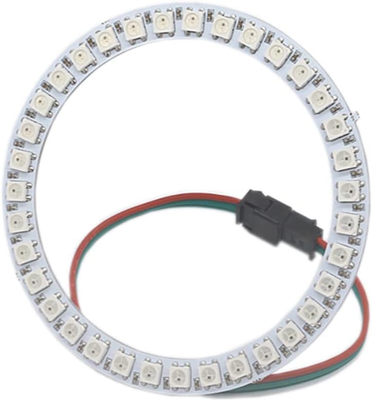 WS2812B 35 LEDs Pixel Ring Black PCB Addressable LED Modules WS2812 IC RGB Full Colour Round LED Circle DC 5V (35 LEDs, White PCB) — image 1