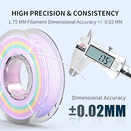 Image of RAMBERY Matte Rainbow PLA Filament Multicolour 3D Printer Filament Bundle Fast Color Change Matte Muticolor Filament, 1.75mm + /- 0.02mm 200gX 4 Spools (1.76 lbs)
