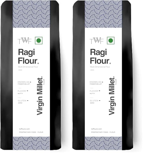 Image of TWF Ragi Flour | 1 Kg | Stone Ground | Not Pulverized | Finger Millet Atta | Naturally Gluten-Free | Virgin - Nutrient Rich | Mandua, Kezhvaragu, Mandia, Taidalu, Kodra, Ragula, Nachni Aata