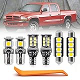 nsautolighting 10pcs White LED Interior Lights Bulb Kit for Dodge Dakota 1997-2004, 6000K Super Bright, Plug and Play, Non-Polar