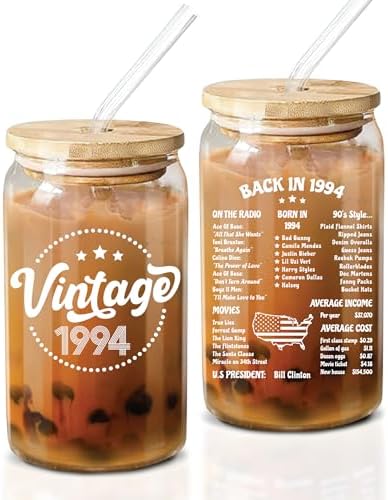 NewEleven 30th Birthday Gifts For Her Women – 1994 30th Birthday Decorations For Women – 30 Year Old Gifts Idea For Women, Friends, Sister – 16 Oz Coffee Glass