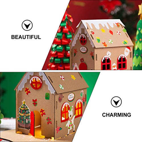 Decoração de mesa de madeira para casa de Natal ExCEART com iluminação de madeira, decoração de alde