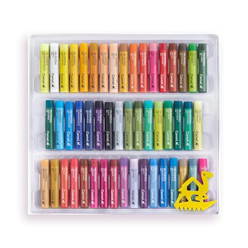 Image of Camlin Oil Pastels - 50 Vibrant Shades with Compact Pack | Pack of 1 | Rich Colour Payoff, Smooth Texture | Ideal for Kids, Artists, and School Projects