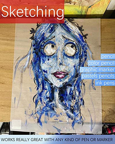 Translucent Vellum Paper, Dowsabel 50 Sheets Tracing Paper for Arts and Crafts, Pencil, Marker and Ink - Trace Images, 8.5 x 11 inches