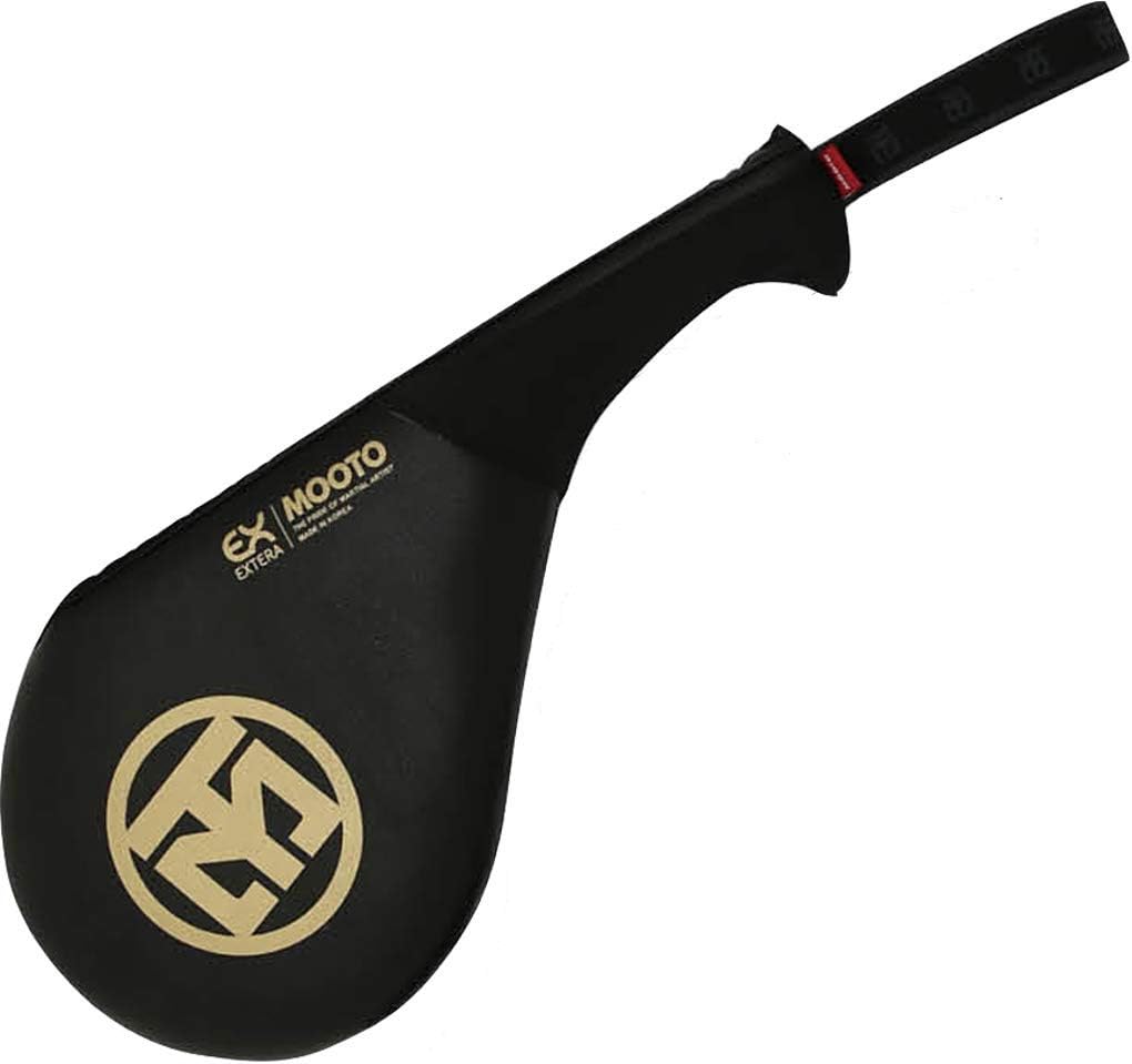 MOOTO Extera Season2 Double Mitt Kick Target Pad Taekwondo Karate TKD Kickboxing Gold/White/Black (Black)