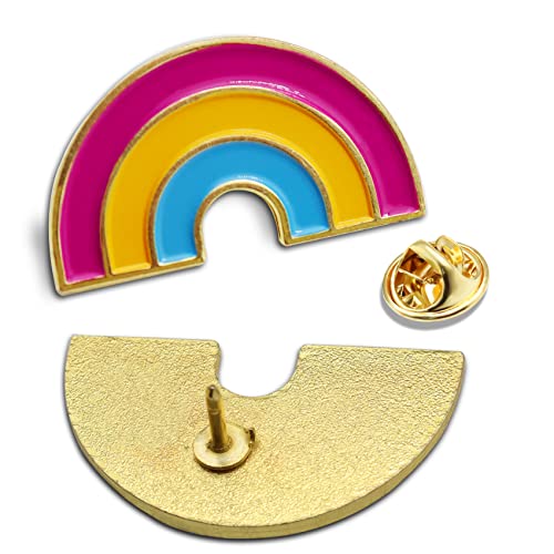 Image of 2 Pcs Pan Pansexual Pride Rainbow Lapel Pins Bulk-Supports LGBT Progress Gay Brooch Badge for Men Women Clothes Bags Hats