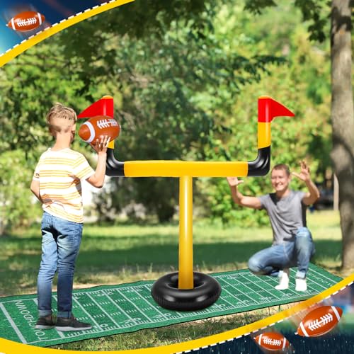 image for Poen 5 Pcs Giant Inflatable Football Field Goal Post Set Include 2 Pcs