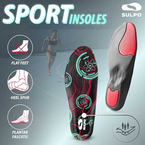 Sulpo – orthopädische Einlegesohlen EVA mit Stoßdämpfung, Fußgewölbestütze arch support, ultraleicht Größe 37-38