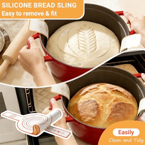 Acessorz Sourdough Bread Baking Supplies,Sourdough Starter Kit,2 Cotton Rope Banneton Proofing Basket,Bread Proofing Basket Making Tool Kit,Sour Dough Kit Tools,Baking Gifts for Women,Bakers,Wife,Mom — view 4