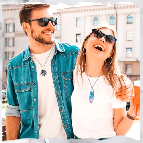 6 Pcs Adjustable Crystal Stone Holder Necklace Empty Stone Holder Necklace Pendant Chain with Stainless Steel Cage for DIY Jewelry (Silver)4