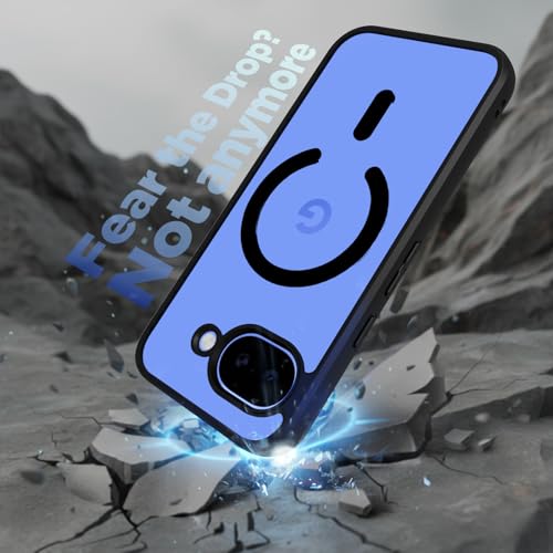 Image of RIGGEAR Shockproof Sleek Hybrid Armor Magnetic Back Cover Case Compatible with MagSafe Accessories for Google Pixel 10a (Clear PC + Black TPU Bumper)