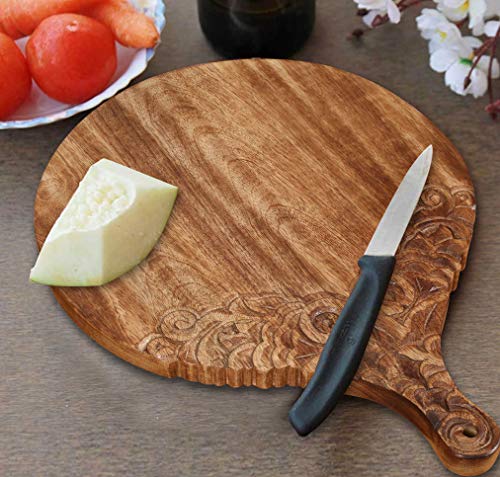 Bandejas redondas de madera Winlay set de 2 43x31 cm miniatura 4