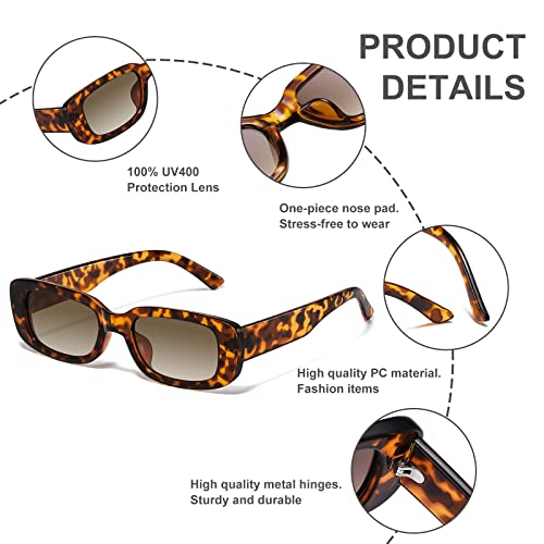 Image of JASPIN Rectangle Sunglasses for Women Men Trendy Y2k Retro 90s Sun Glasses UV Protection Cool Square Frame