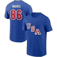 Jack Hughes Hockey USA New Jersey T-Shirt Cotton Jersey #86