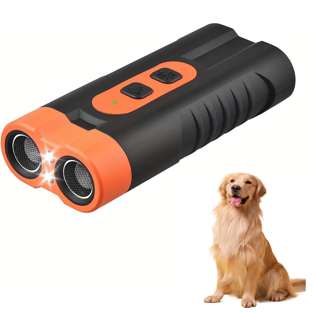Ultrasonic Dog Bark Deterrent Device,Bark Shield Anti Barking Device for Dogs, Stop Barking Dog Device Control with HD Display and LED Flashlight,for Indoor Outdoor Small, Medium & Large Dogs (B)