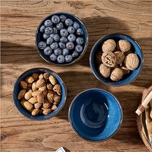 Ceramicbowlssetof445embossmentdesignporcelainsoupcerealricebowlsforkitchen118flozsmallbowlsetforentertainingdinnerhousewarminggiftideablue Urban Country Home Decor Ceramic bowls set of 4 45 embossment design porcelain soupcerealrice bowls for kitchen 118 fl oz small bowl set for entertaining dinner housewarming gift idea blue urban country home decor