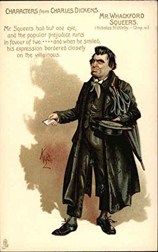 Mr. Whackford Squeers - Characters from Charles Dickens Original Antique Postcard