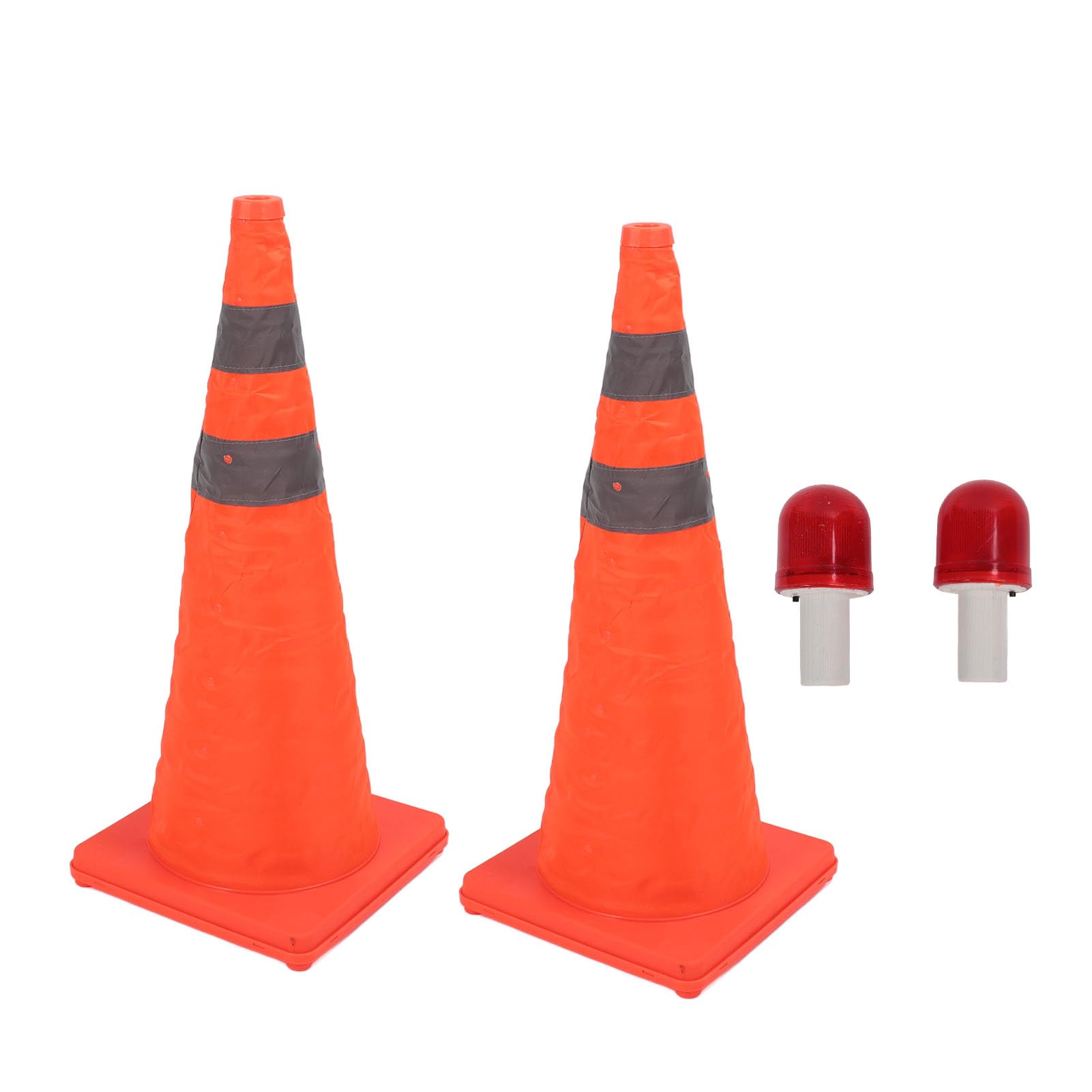 CHICIRIS Conos Reflectantes de Seguridad Vial, Plegables, Duraderos, de 70 Cm de Alto, para Control de Tráfico y Situaciones de Emergencia, Paquete de 2, Color Naranja