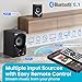 Acoustic Audio AA5172 700W Bluetooth Home Theater 5.1 Speaker System with FM Tuner, USB, SD Card, Remote Control, Powered Sub (6 Speakers, 5.1 Channels, Black with Gray)