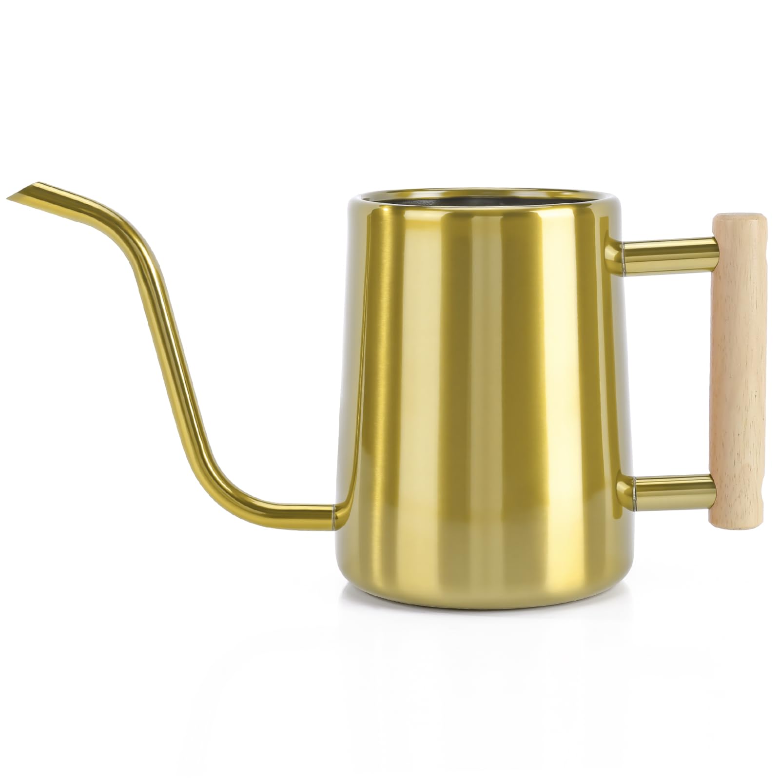 Watering Can Indoor Plants, 35 oz/1000 ml Metal Stainless Steel Watering Can Pot with Long Spout for Indoor House Plants Bonsai Outdoor Garden Flower Decorative (): Gold