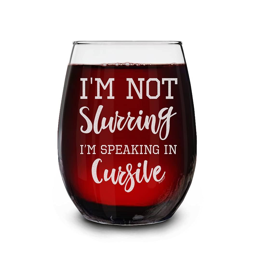 Verre à vin gravé Speaking In Cursive Finition haut de gamme
