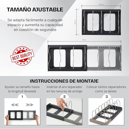 Imagen de Organizador de Sartenes y Ollas Extensible detalle