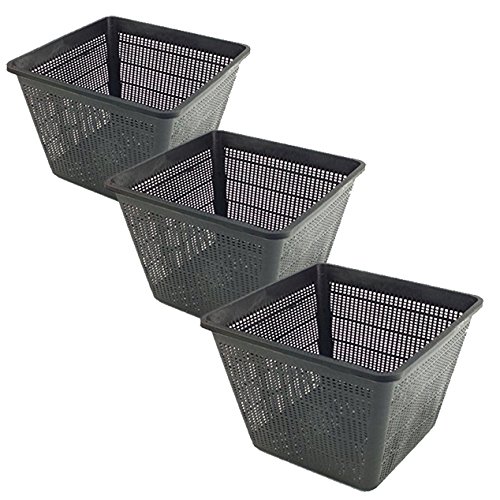 Other Square Baskets Pond Garden Planting Plants - Pack of 3 (X-Large 35x35x26cm)