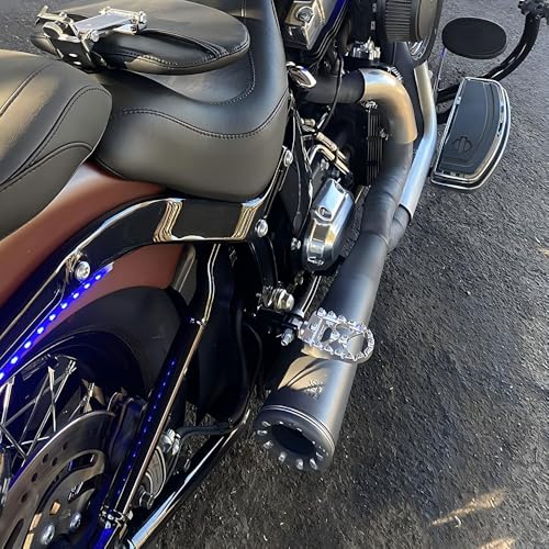 Image of DREAMIZER Wide Foot Pegs for Motorcycle,Sliver CNC MX Chopper Bobber Style Motorcycle Footpegs 360 Roating Front Rear Footrest Compatible with Harley Dyna Sportster Iron 883 and More